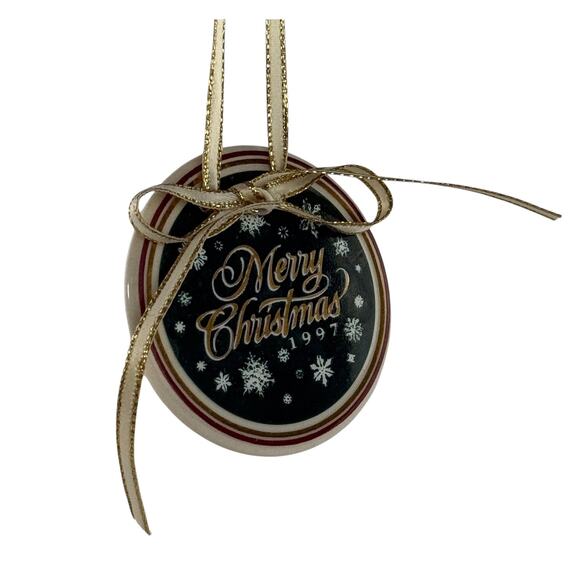 Longaberger Pottery Merry Christmas 1997 Basket Tie On Ornament - Picture 4 of 14